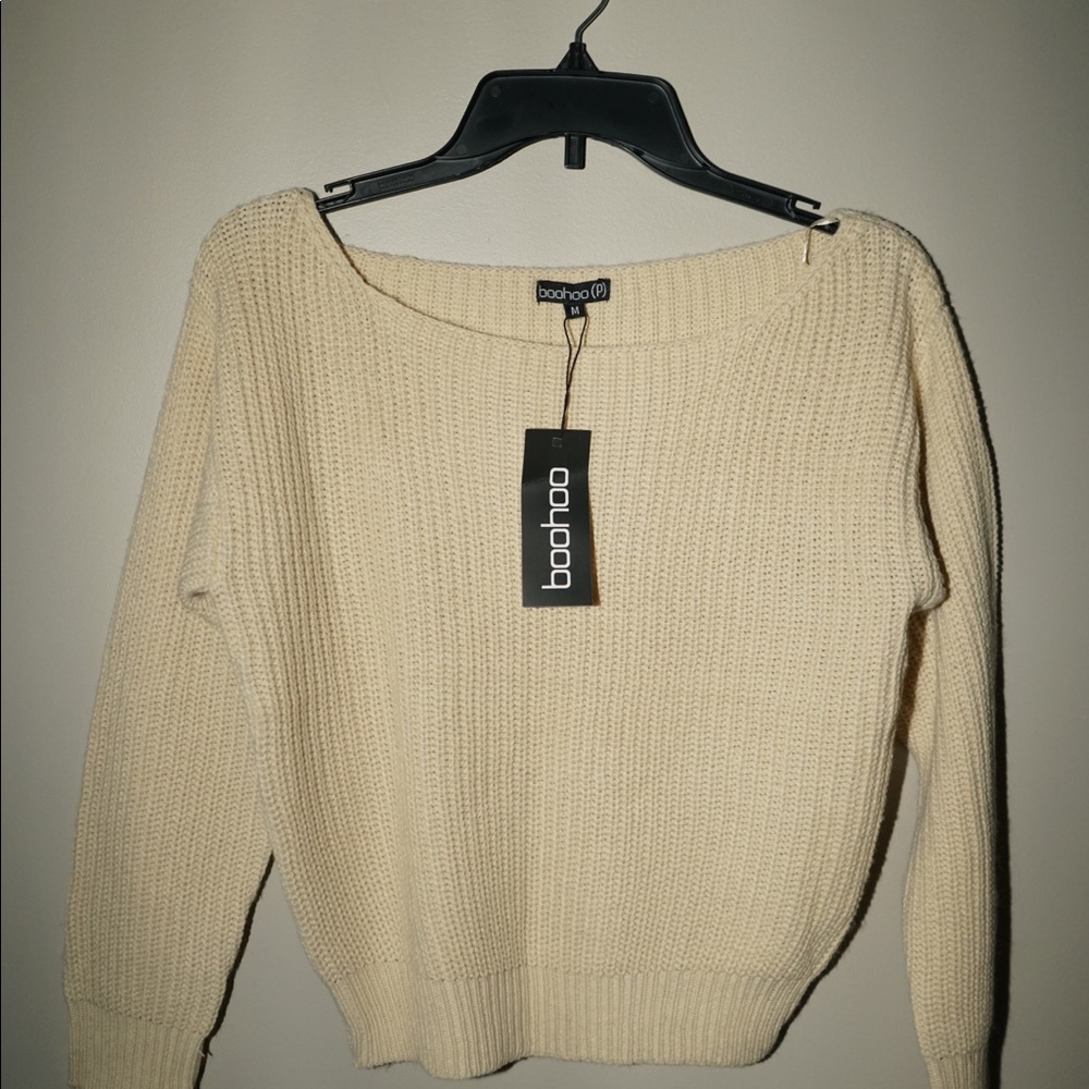 Cream knit cropped sweater